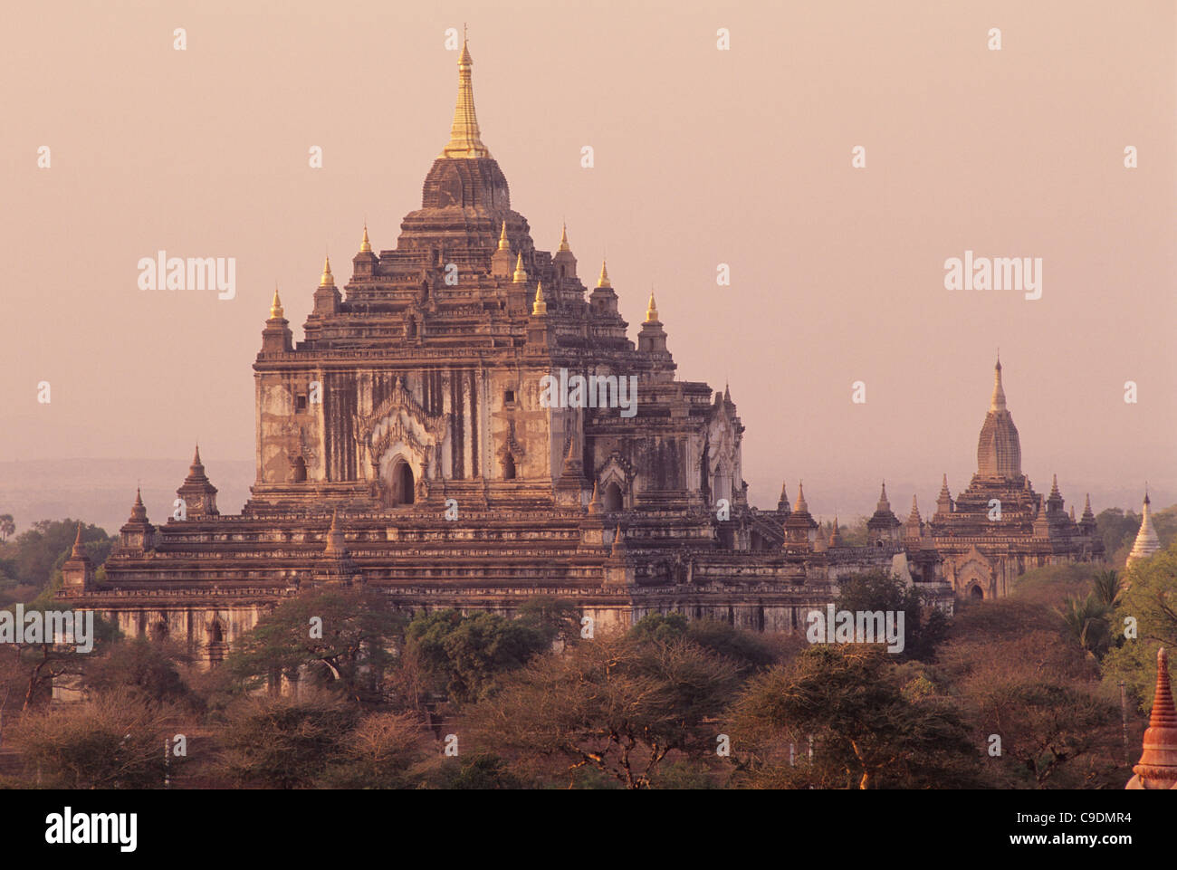 Sunset view of temples at Bagan Stock Photo