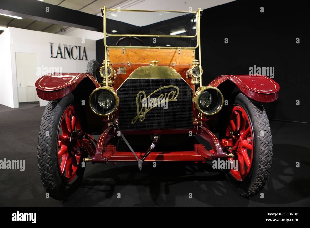 Vintage Lancia Alpha 1908 at Padua Fair, Italy Stock Photo