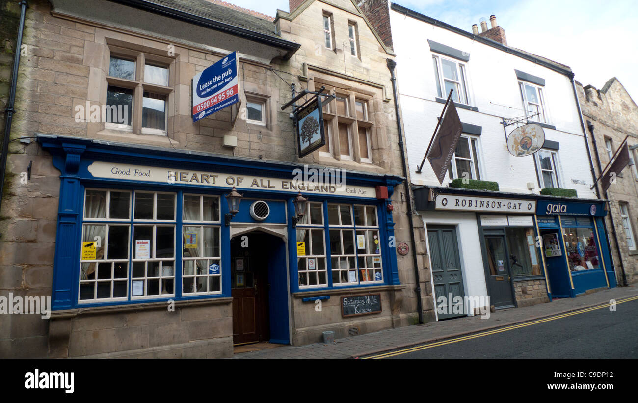 The Heart of All England pub with a Lease sign exterior street view in the town centre of Hexham Northumberland North of England UK KATHY DEWITT Stock Photo
