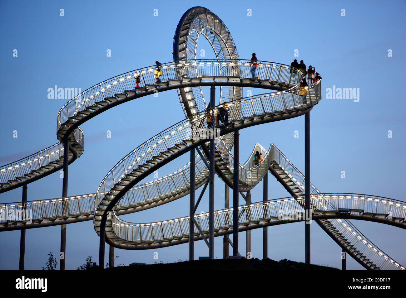 Walkable sculpture 'Tiger and Turtle - Magic Mountain',  on an industrial waste heap, in shape of a roller coaster. Stock Photo