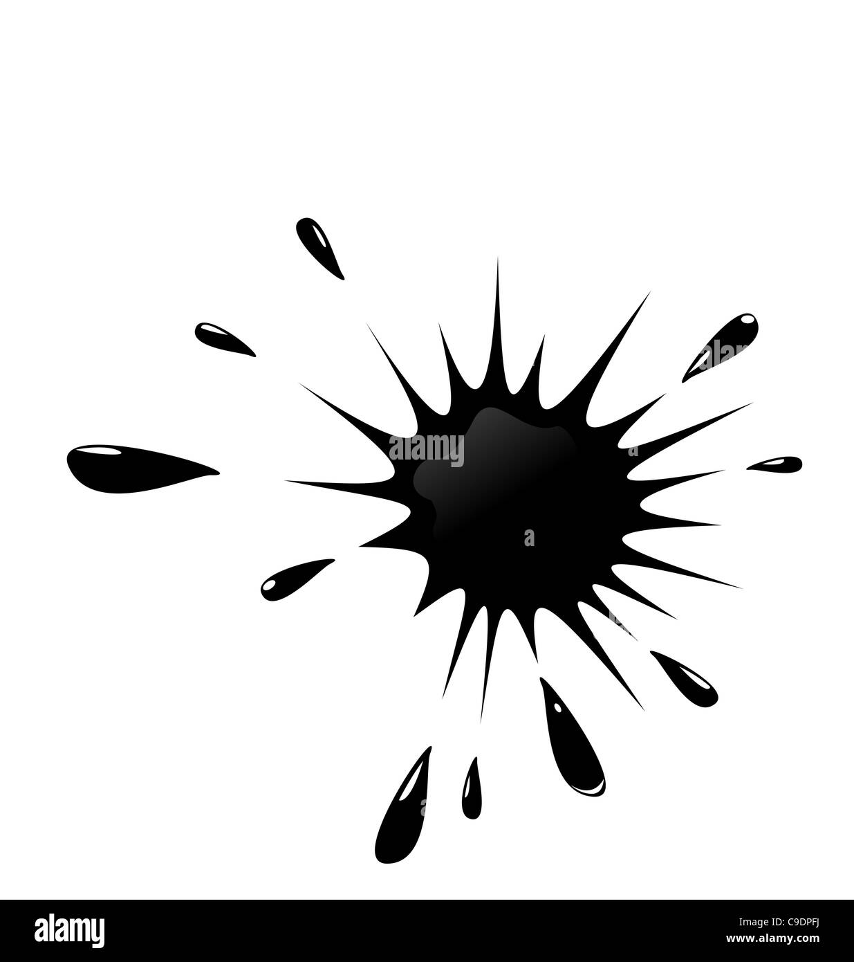 Illustration of black ink splash on white background - vector Stock ...