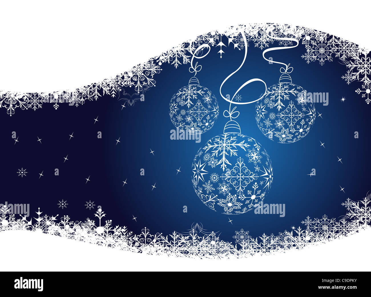 Illustration Christmas background with balls made of snowflakes ...