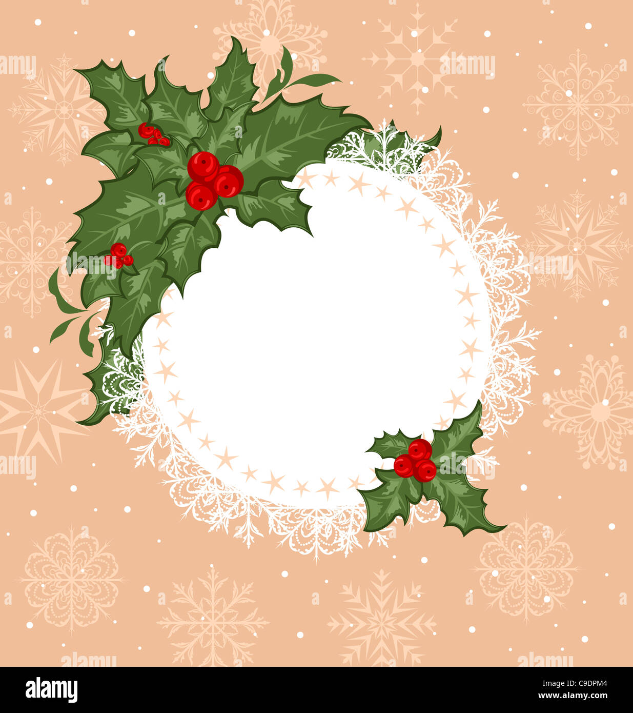 Illustration Christmas celebration card with branch - vector Stock ...