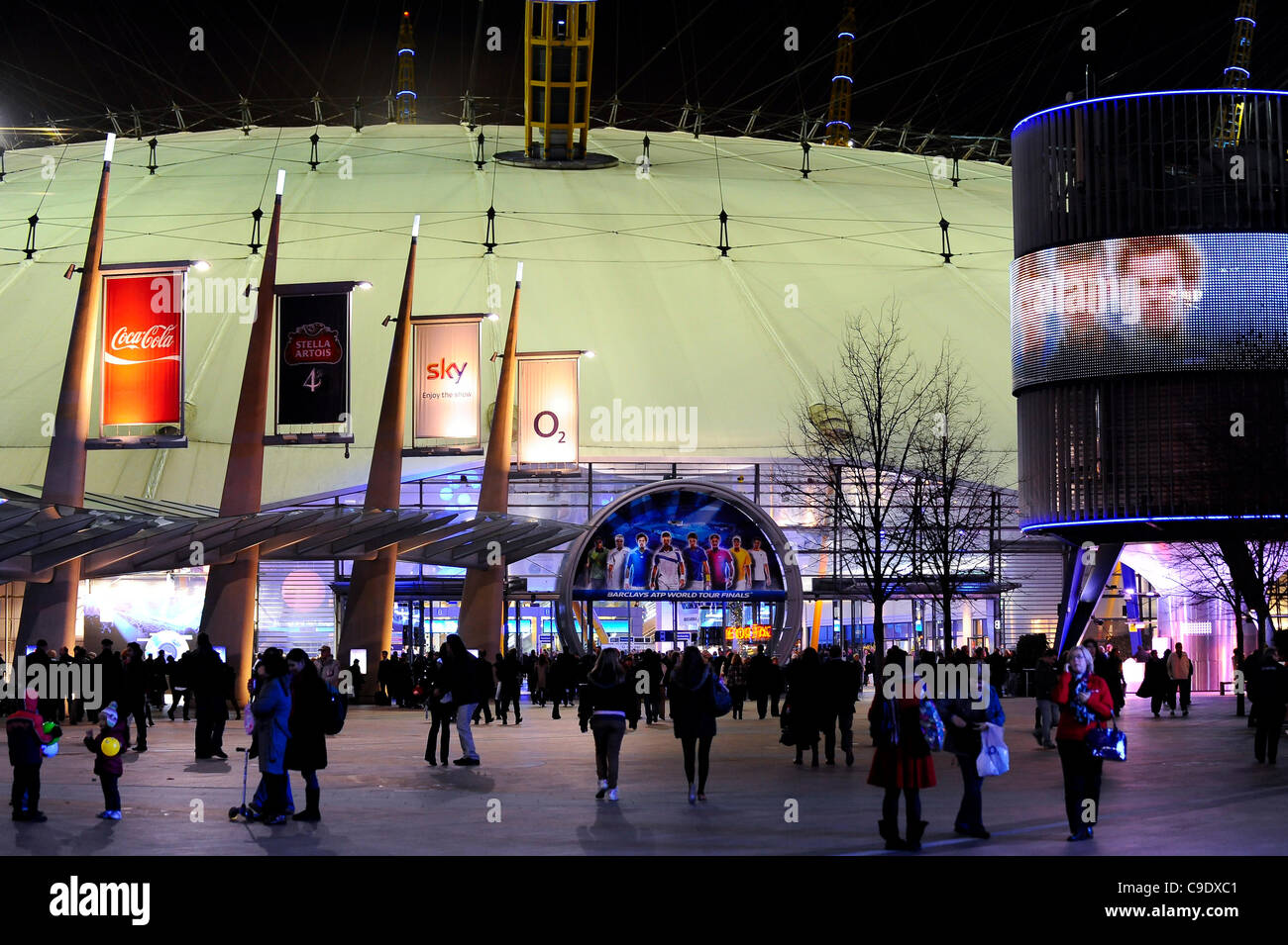 25.11.2011 London, England. Spectators enter The O2 Arena for the Barclays ATP World Tour Finals at. Stock Photo