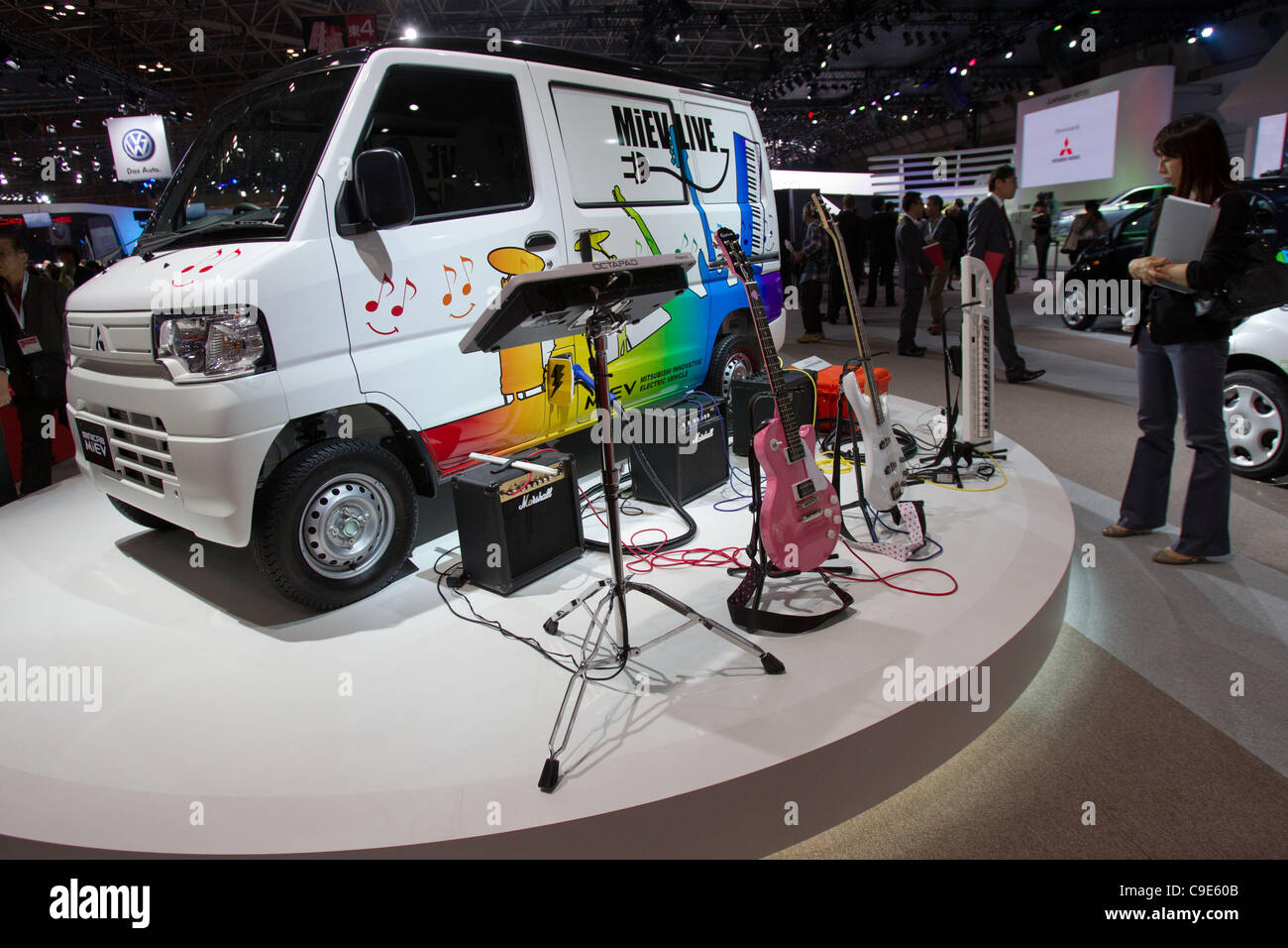 December 30, 2011, Tokyo, Japan - Mitsubishi Motor Corp.'s 'MINICAB-MiEV' electric vehicle is displayed at the 42nd Tokyo Motor Show. The show opens to the general public from December 3-11. (Photo by Christopher Jue/AFLO) Stock Photo