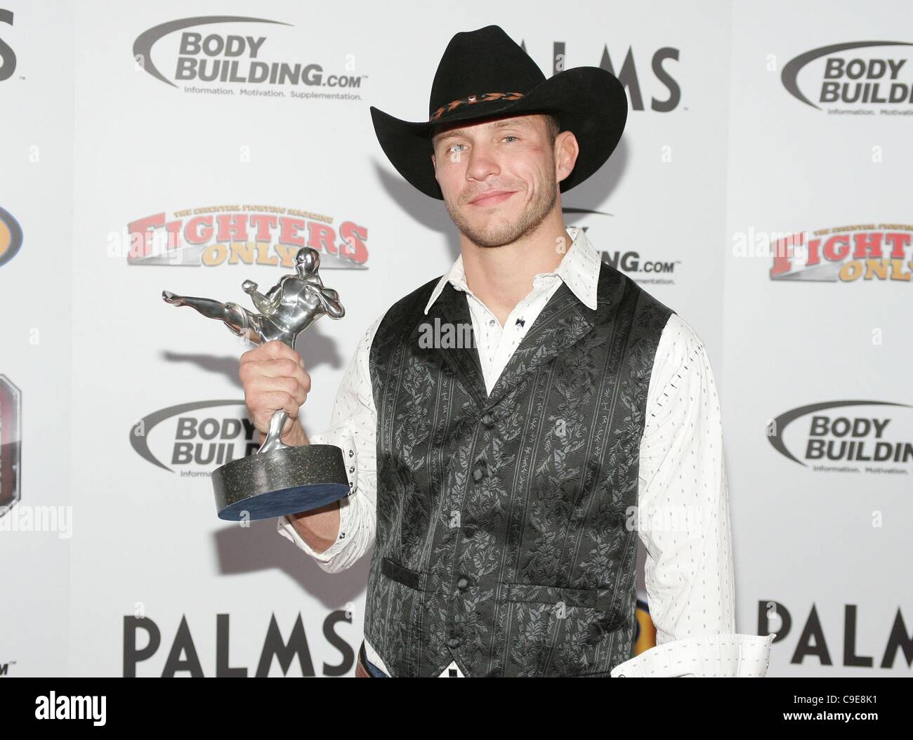 UFC fighters Dennis Silver, left, and Donald Cerrone square-off during a  weigh-in for UFC 137 in Las Vegas, Nevada on Friday, October 28, 2011.  Photo by Francis Specker Stock Photo - Alamy