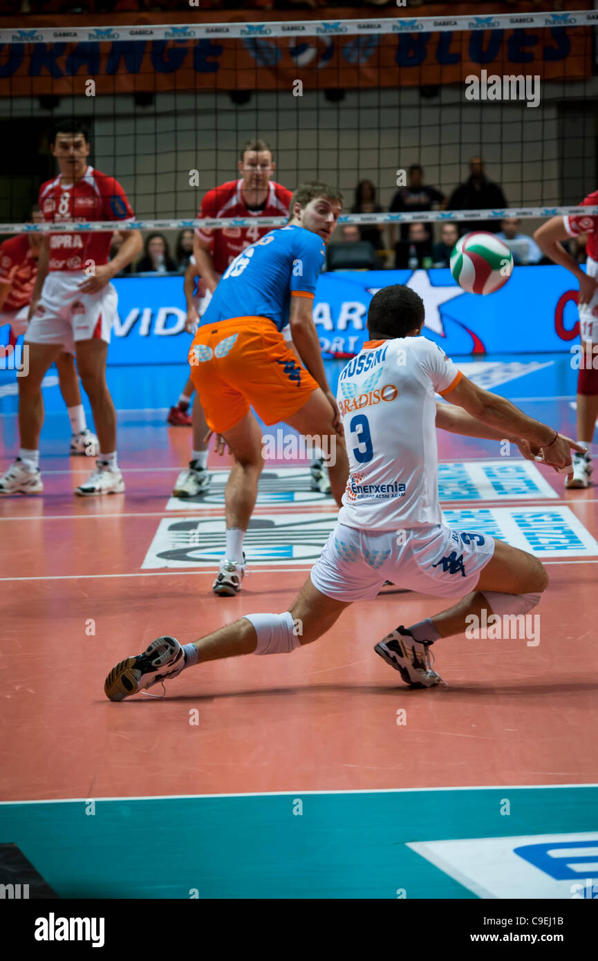 Italian Volleyball League Acqua Paradiso Monza Copra Piacenza Stock