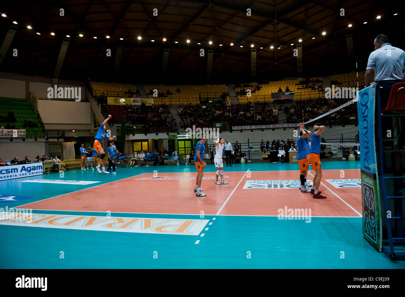 Italian Volleyball League Acqua Paradiso Monza Copra Piacenza Stock