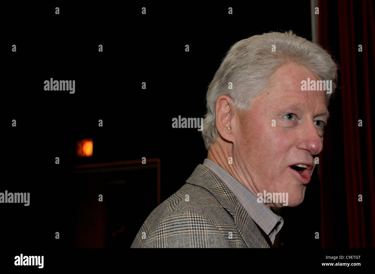 Portrait of President Bill Clinton taken as he speaks to the press during his book signing at the Chappaqua Library in his hometown of Chappaqua, New York on December 9, 2011. More than 500 people attended the book signing. Stock Photo