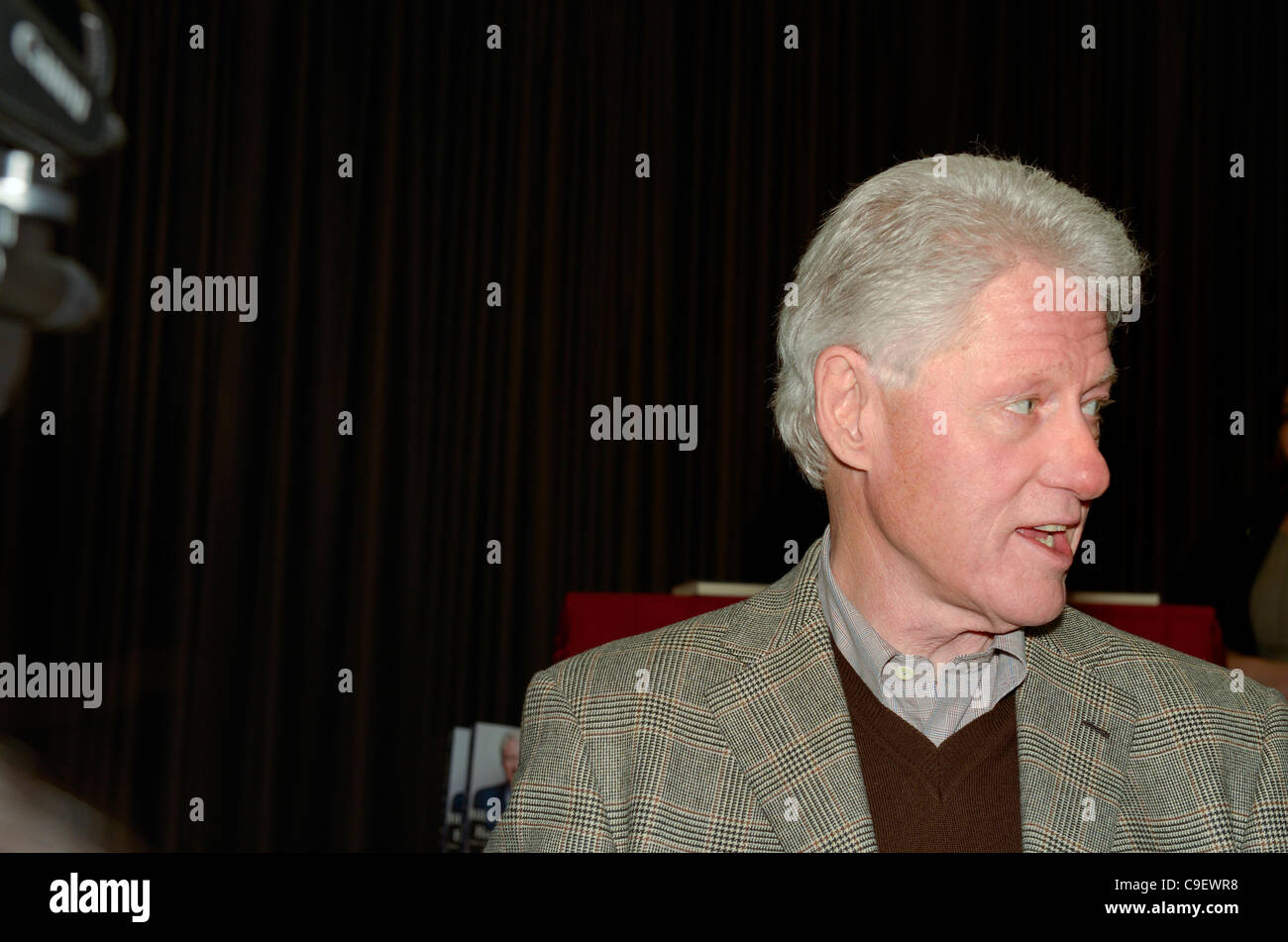 Portrait of former US President Bill Clinton taken during book signing event for Back to Work at his hometown library in Chappaqua, New York. More than 500 people attended the book signing on Friday, December 9, 2011. Stock Photo
