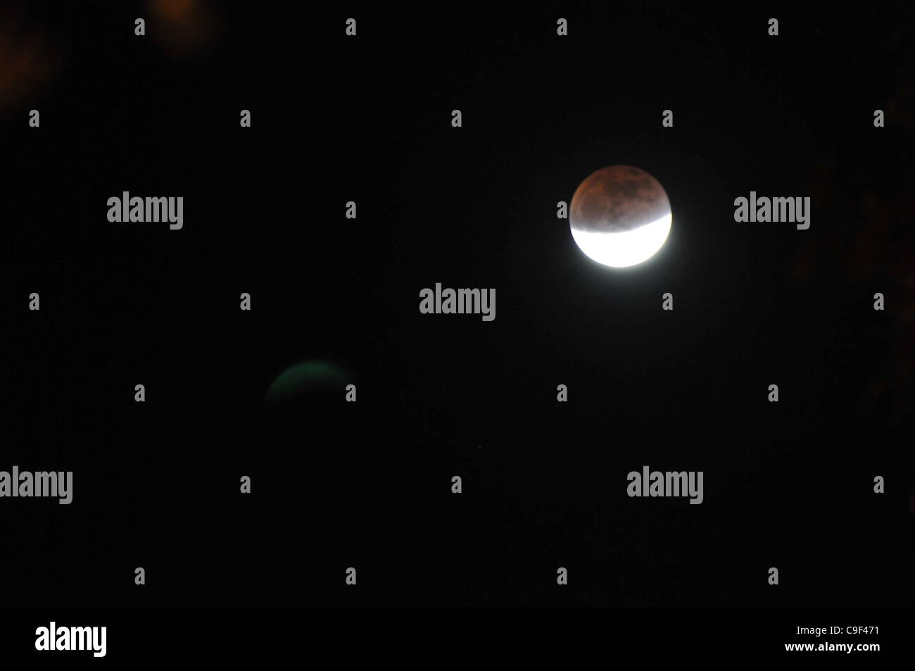 On December 10th 2011 a partial Lunar eclipse was visible. Photographed ...