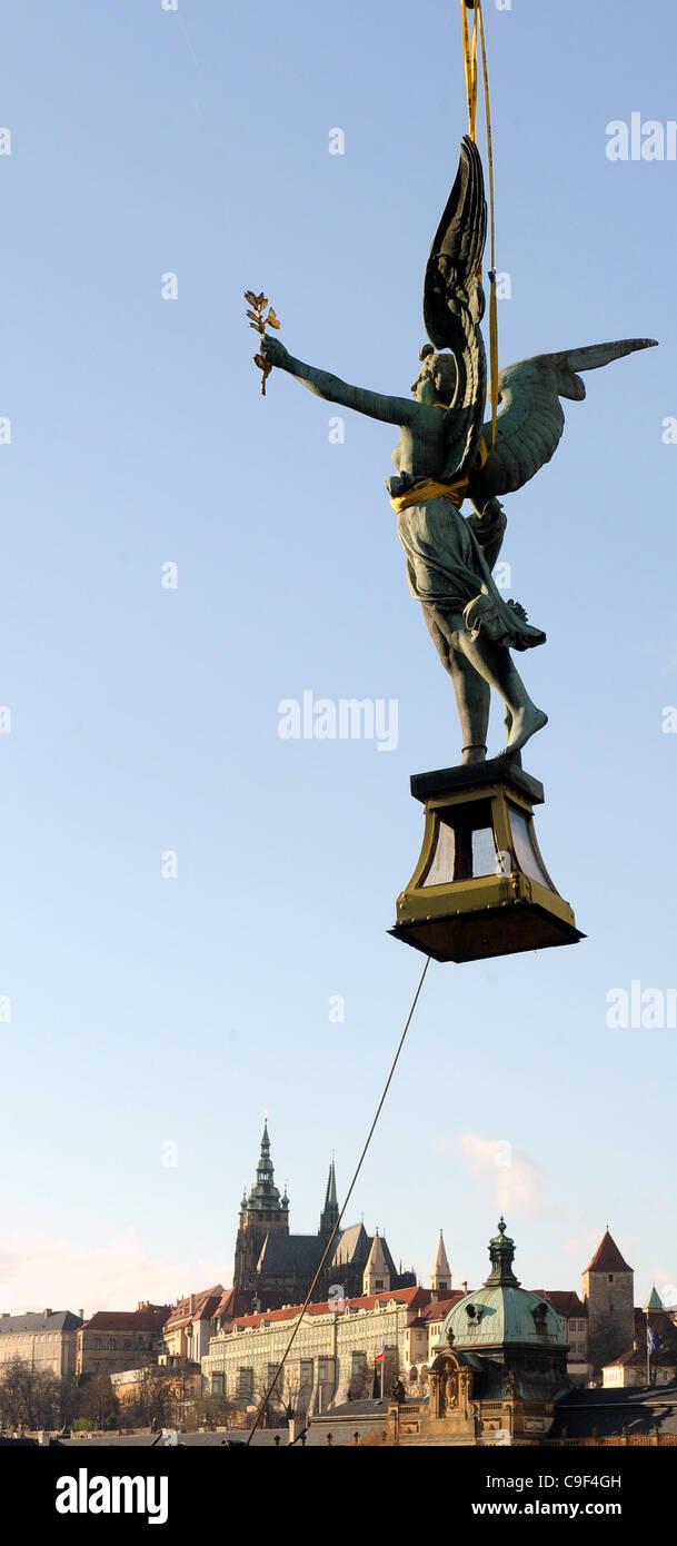 One of four bronze statues of Victoria lining the Art Nouveau style