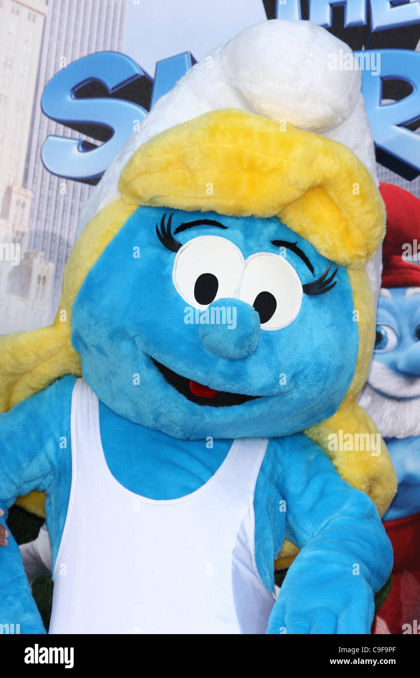 SMURFETTE THE SMURFS HONORED WITH HAND AND FOOTPRINTS HOLLYWOOD LOS ANGELES CALIFORNIA USA 13 December 2011 Stock Photo