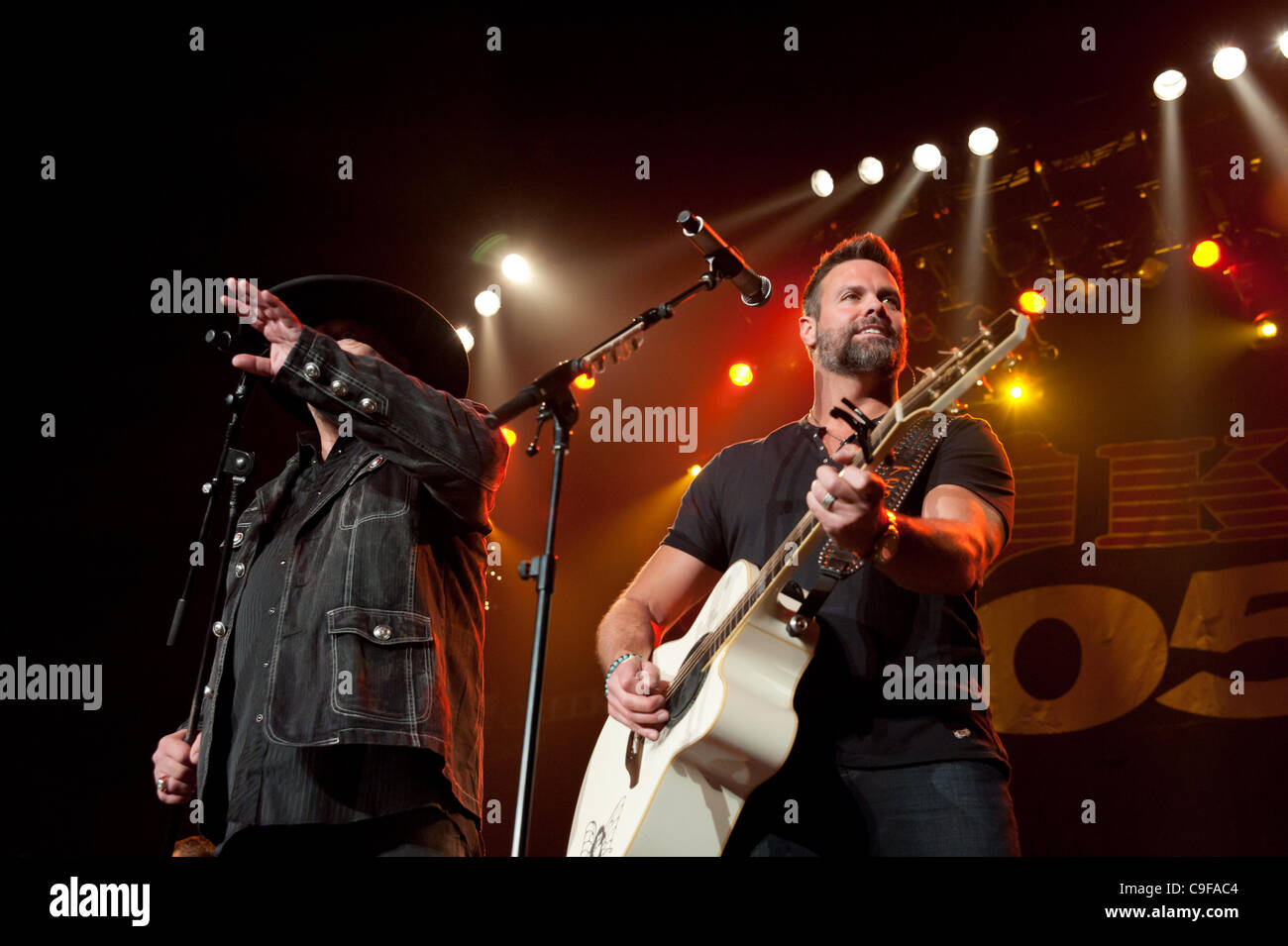 SACRAMENTO, CA - December 10: Montgomery Gentry performs in KNCI's Country xmas at Power Balance Pavilion in Sacramento, California on December 10, 2011 Stock Photo