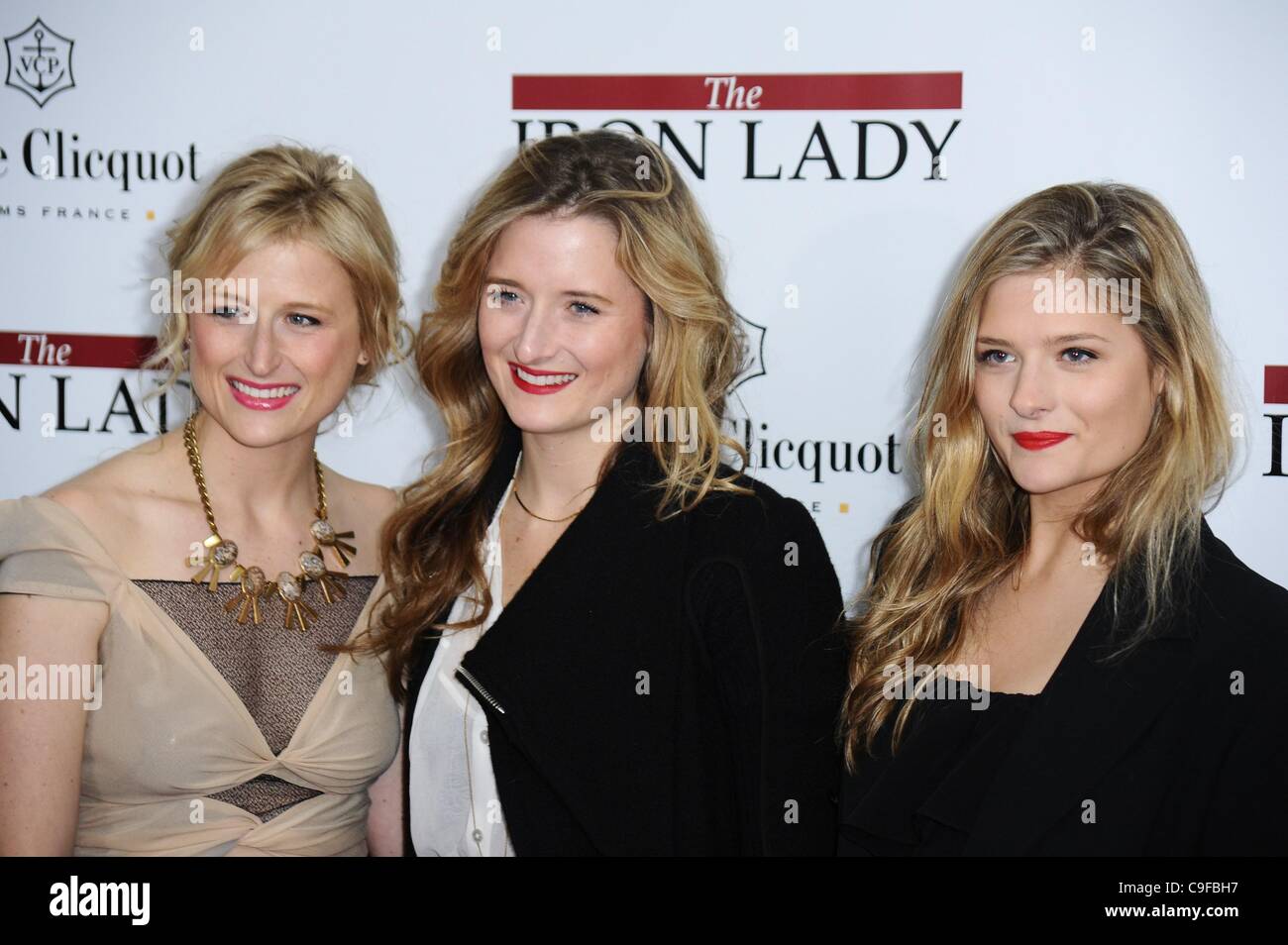 Mamie Gummer, Grace Gummer, Louisa Gummer at arrivals for THE IRON LADY Premiere, The Ziegfeld Theatre, New York, NY December 13, 2011. Photo By: Gregorio T. Binuya/Everett Collection Stock Photo