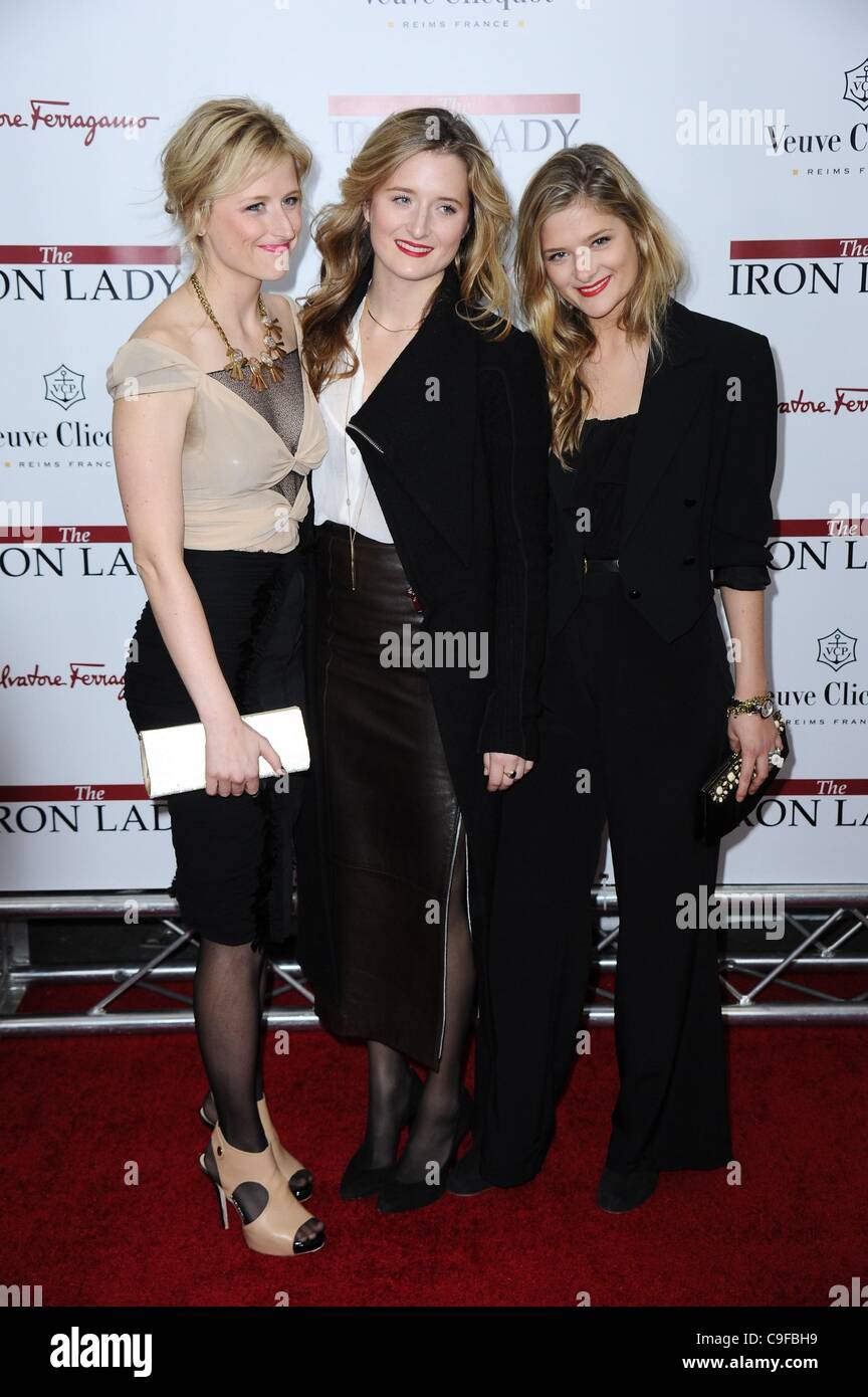 Mamie Gummer, Grace Gummer, Louisa Gummer at arrivals for THE IRON LADY Premiere, The Ziegfeld Theatre, New York, NY December 13, 2011. Photo By: Gregorio T. Binuya/Everett Collection Stock Photo