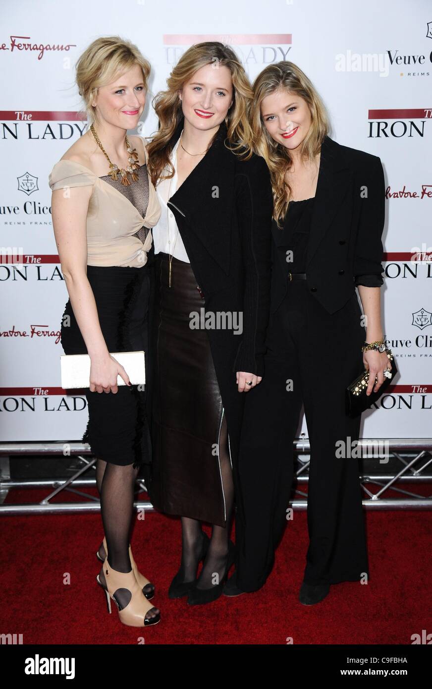 Mamie Gummer, Grace Gummer, Louisa Gummer at arrivals for THE IRON LADY Premiere, The Ziegfeld Theatre, New York, NY December 13, 2011. Photo By: Gregorio T. Binuya/Everett Collection Stock Photo