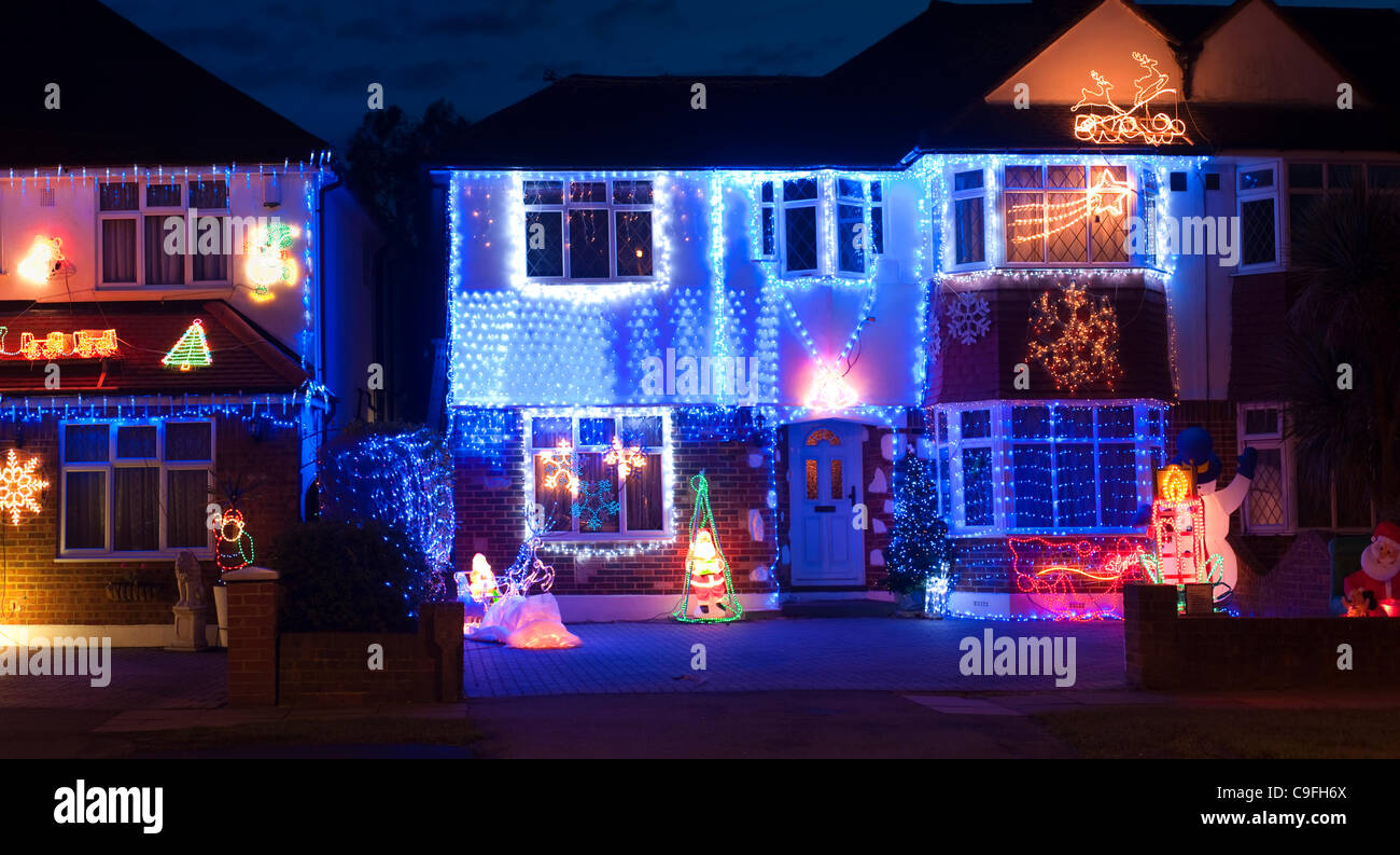 christmas lights on the house
