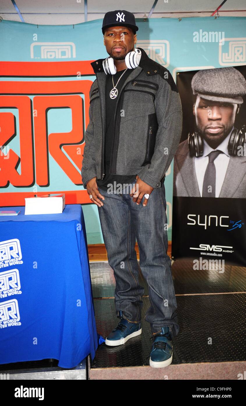 Dec. 15, 2011 - Manhattan, New York, U.S. - CURTIS ''50 CENT '' JACKSON  will be autographing his STREET by 50 and SYNC by 50 headphones at J&R  Music. Rising to fame