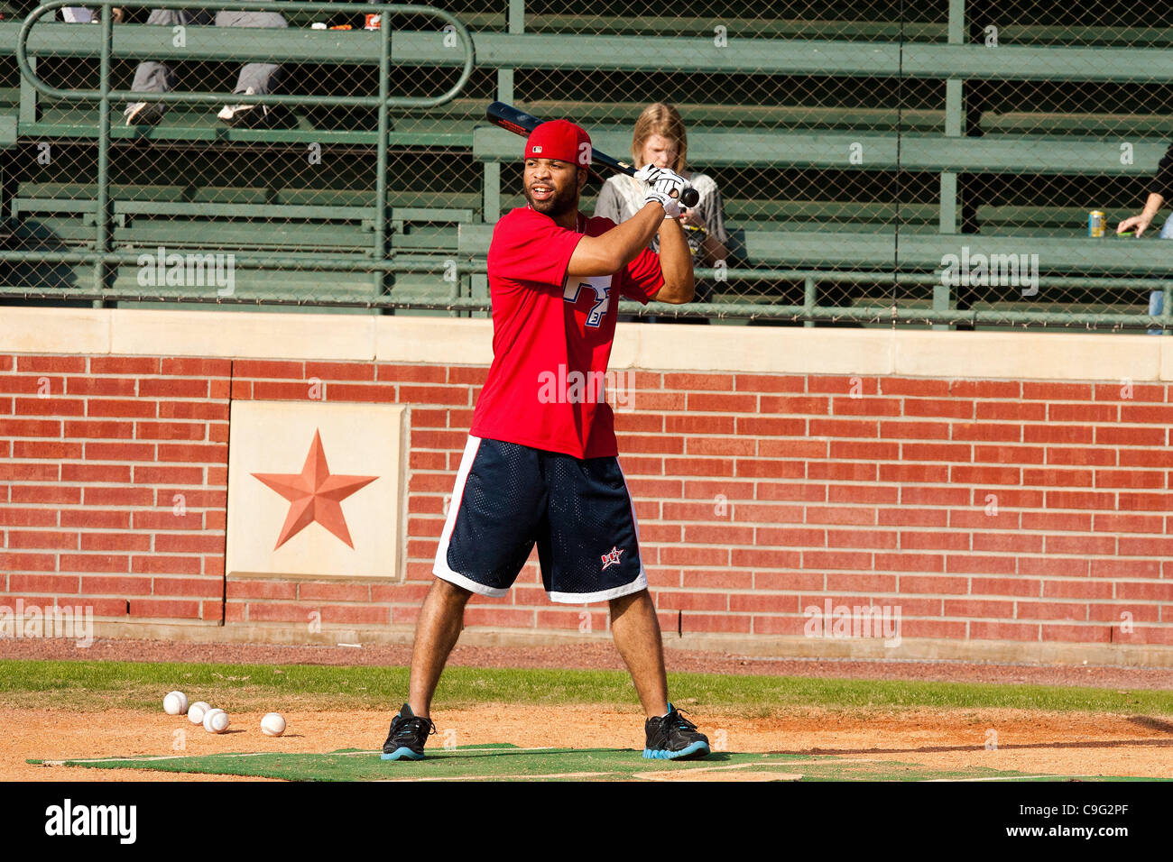 Dec. 18, 2011 - Houston, Texas, U.S - MLB Player Phillip Allen participated in the home-run derby during the 3rd Annual Hunter Pence Baseball Camp at Baseball USA in Houston, TX. (Credit Image: © Juan DeLeon/Southcreek/ZUMAPRESS.com) Stock Photo