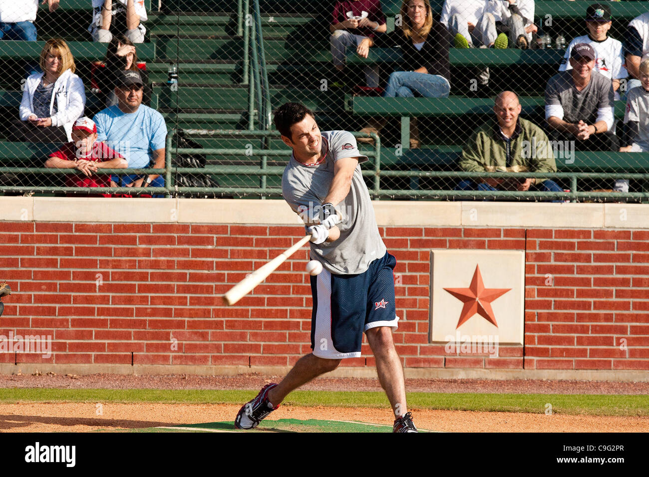 Dec. 18, 2011 - Houston, Texas, U.S - MLB Player Howie Pence participated in the home-run derby during the 3rd Annual Hunter Pence Baseball Camp at Baseball USA in Houston, TX. (Credit Image: © Juan DeLeon/Southcreek/ZUMAPRESS.com) Stock Photo