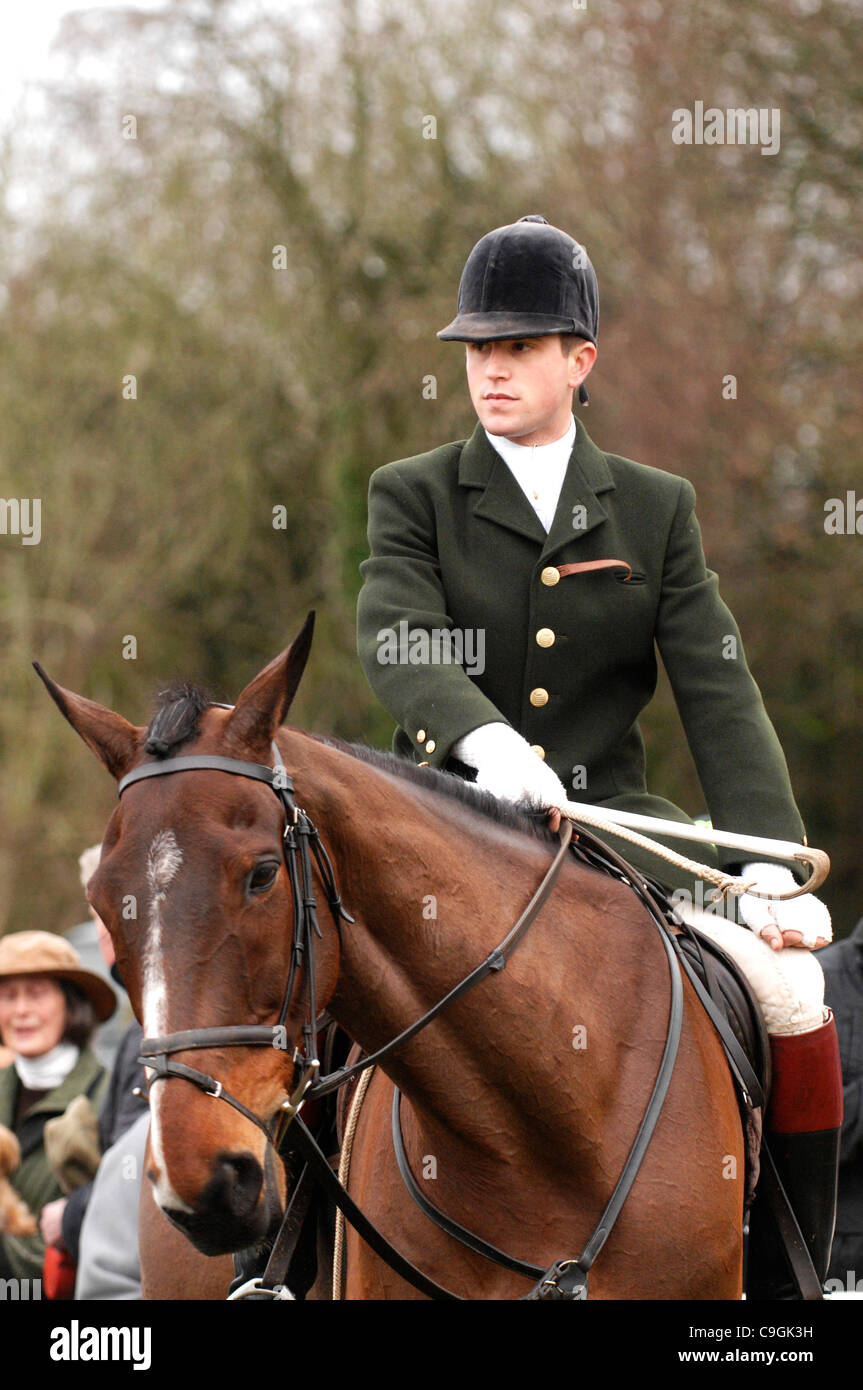 The Duke of Beaufort Hunt meet at Worcester Lodge Didmarton, Gloucestershire, on Boxing Day -  UK.26th December 2011 Stock Photo