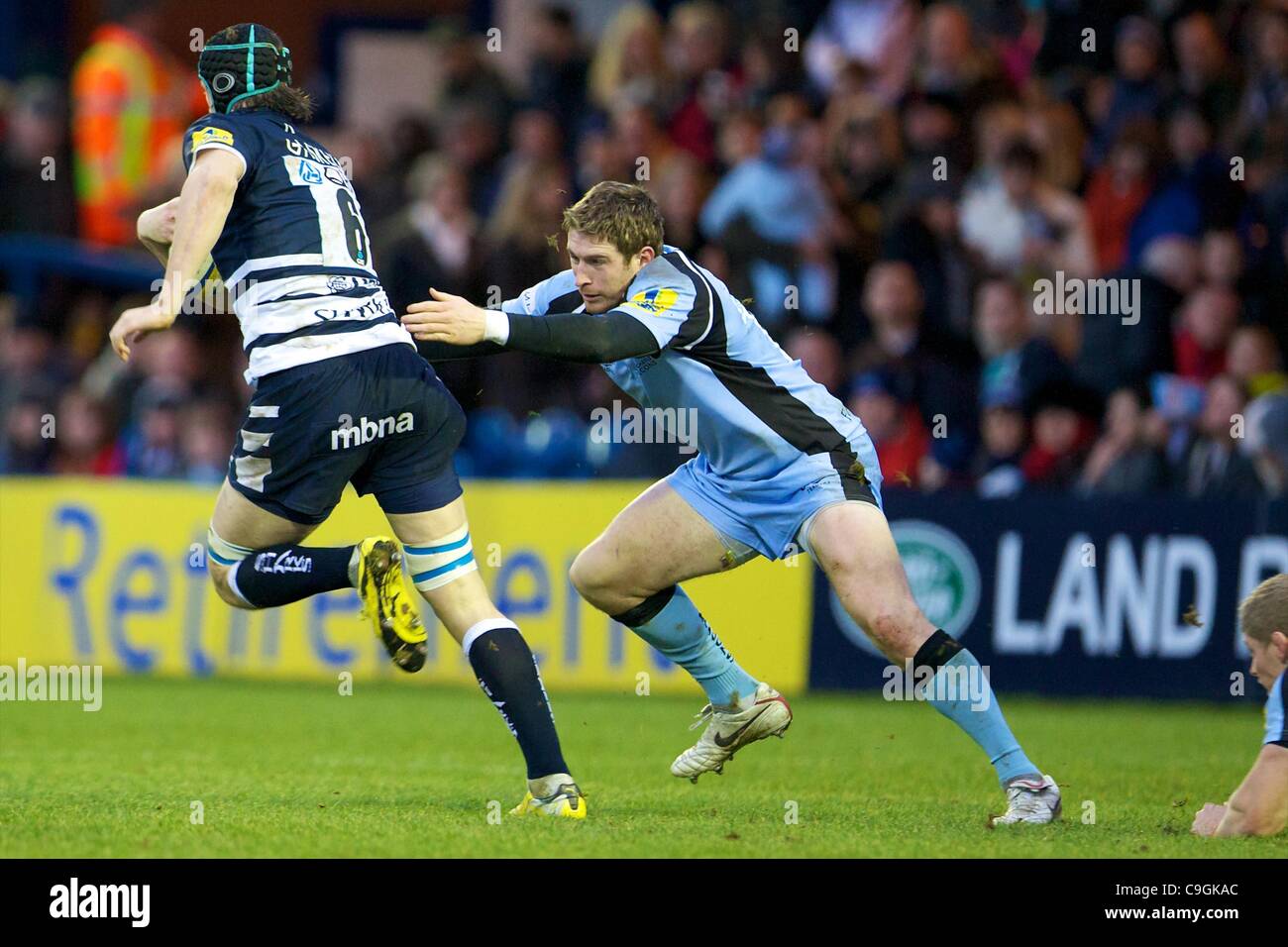 26.12.2011 Stockport, England. Sale Sharks's English flanker James ...