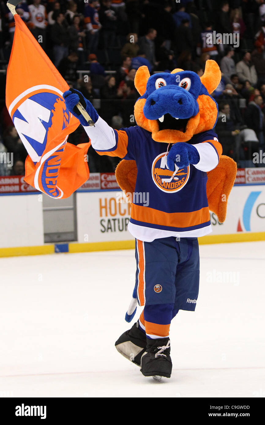 Sparky the NY Islanders mascot at the LA/Colorado hockey g…