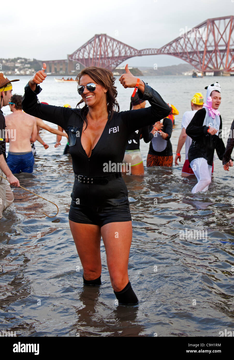 The loony dook south queensferry hi-res stock photography and