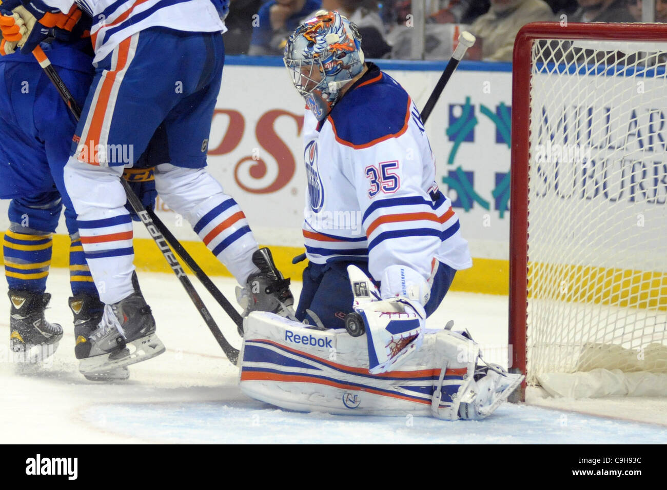 Jan. 3, 2012 - Buffalo, New York, U.S - Edmonton Oilers goalie Nikolai ...