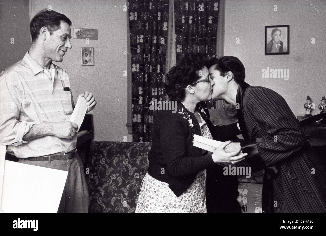 Dec. 19, 1958 - SAL MINEO on his 19th birthday with father Salvatore