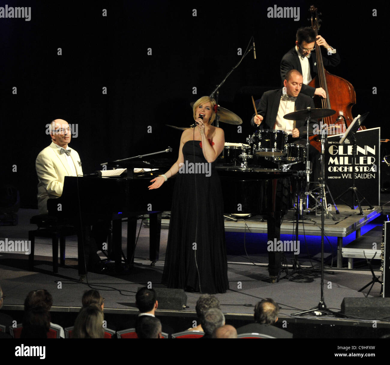 Singer Julia Rich and pianist Theron Brown perform during the concert of American Glenn Miller Orchestra in Plzen (Pilsen), Czech Republic, on Thursday, January 5, 2011. (CTK Photo/Petr Eret) Stock Photo