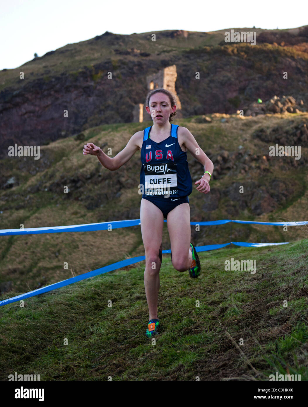 Great Edinburgh Cross Country 7 January 2012, Junior Women 4Km. , Second: Aisling Cuffe, USA, Stock Photo