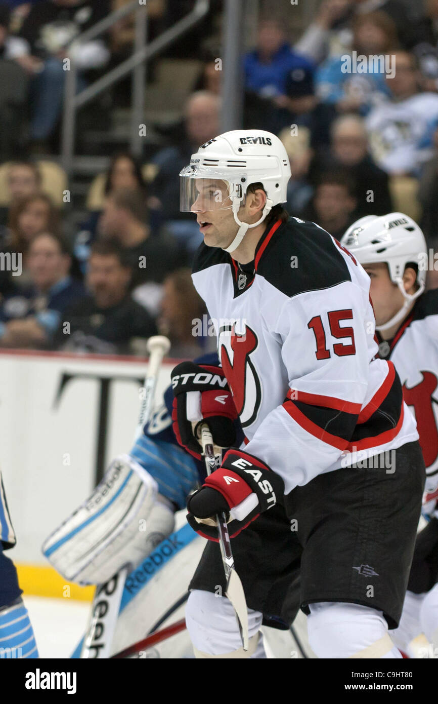 Jan. 7, 2012 - Pittsburgh, Pennsylvania, U.S - New Jersey right winger Petr Sykora (15) during the second period against Pittsburgh.  The New Jersey Devils defeated the Pittsburgh Penguins 3-1 at CONSOL Energy Center in Pittsburgh, Pennsylvania. (Credit Image: © Frank Jansky/Southcreek/ZUMAPRESS.com Stock Photo