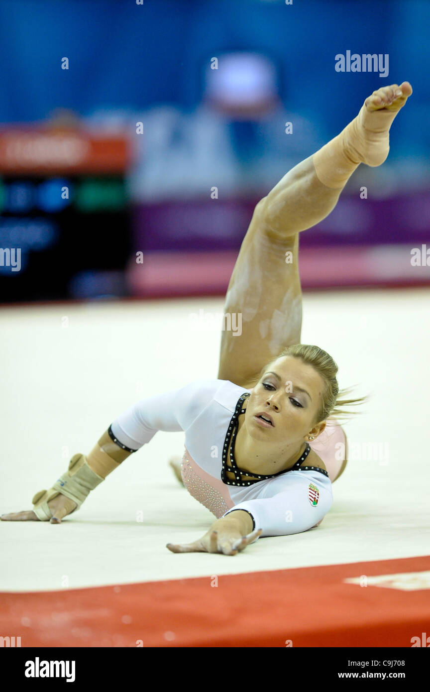 11.01.2012.  London.  Olympic Test Event Artistic Gymnastics. O2 Arena London England.  BOCZOGO Dorina of Hungary on floor Stock Photo