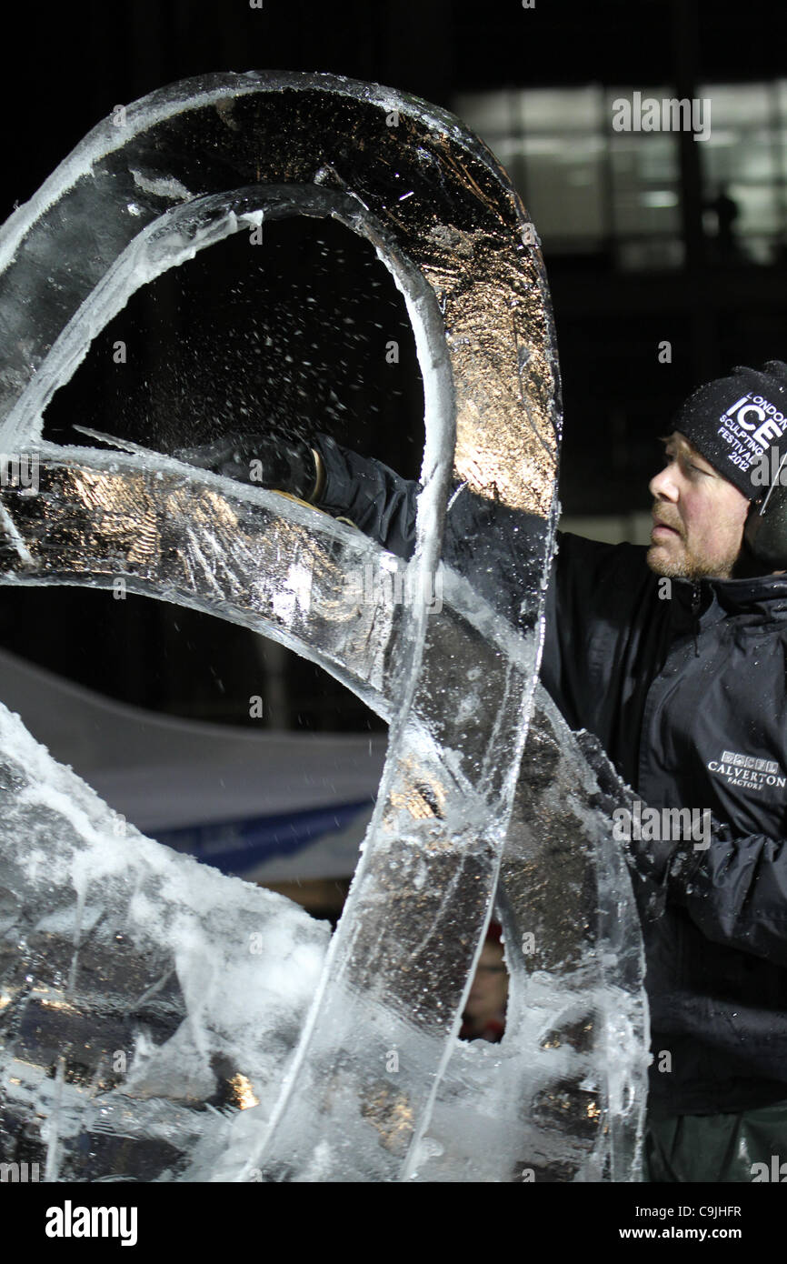 An ice sculpture at the 4th annual London Ice Sculpting Festival at
