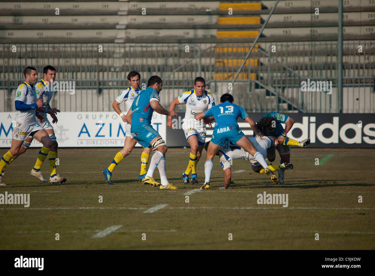 Heineken Cup Rugby: Aironi Rugby - ASM Clermont Auvergne Stock Photo