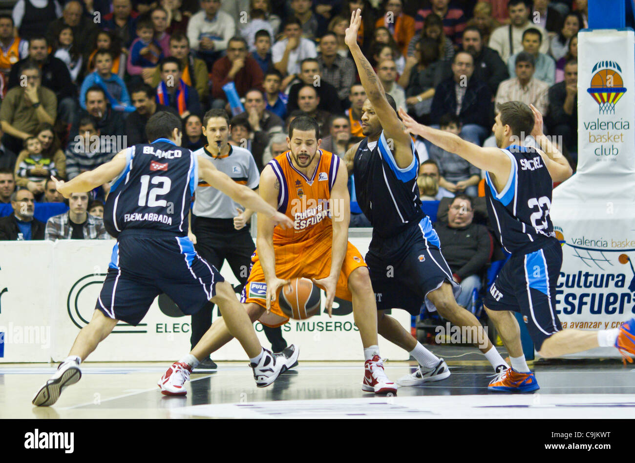 14/01//2011. Valencia, Spain Liga Endesa Basketball Valencia Basket