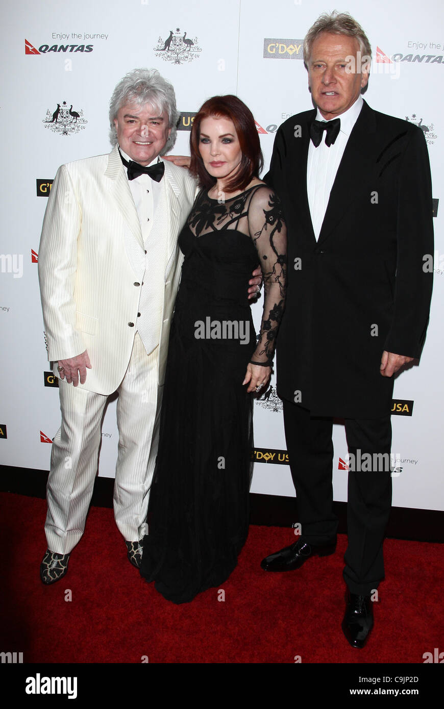 RUSSELL HITCHCOCK & PRISCILLA PRESLEY & GRAHAM RUSSELL G'DAY USA AUSTRALIA WEEK 2012 BLACK TIE
