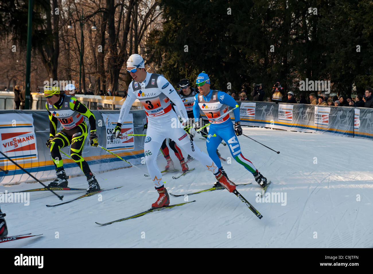 FIS Country Cross World Cup - Milan - Team Relay  staffetta sprint sempione  milano parco Stock Photo