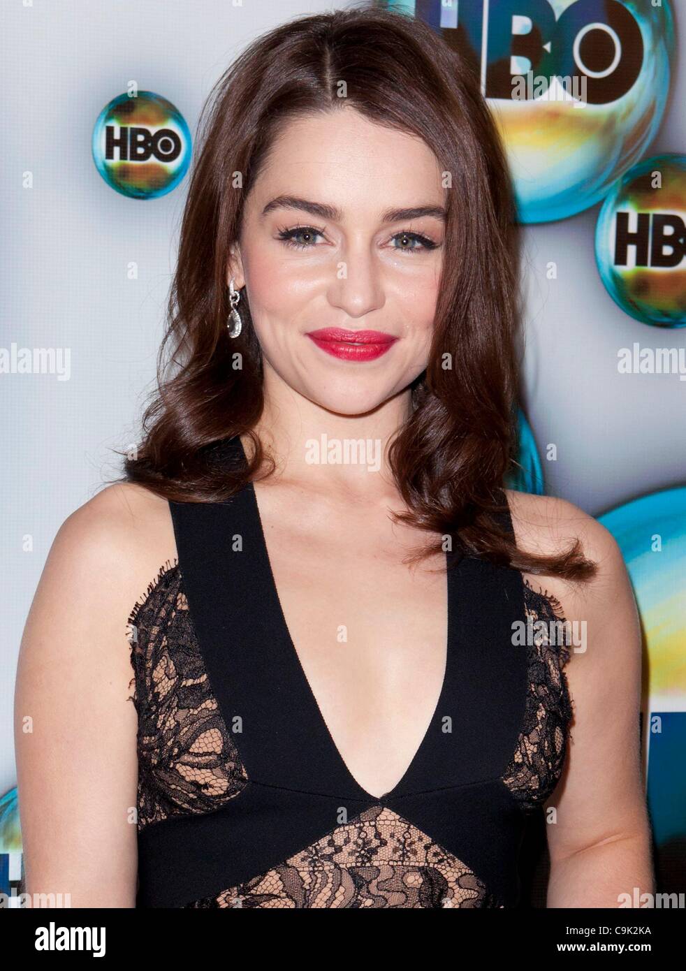 Emilia Clarke at arrivals for HBO Golden Globes Awards After-Party, Circa  55 Restaurant at the Beverly Hilton, Los Angeles, CA January 15, 2012.  Photo By: Emiley Schweich/Everett Collection Stock Photo - Alamy