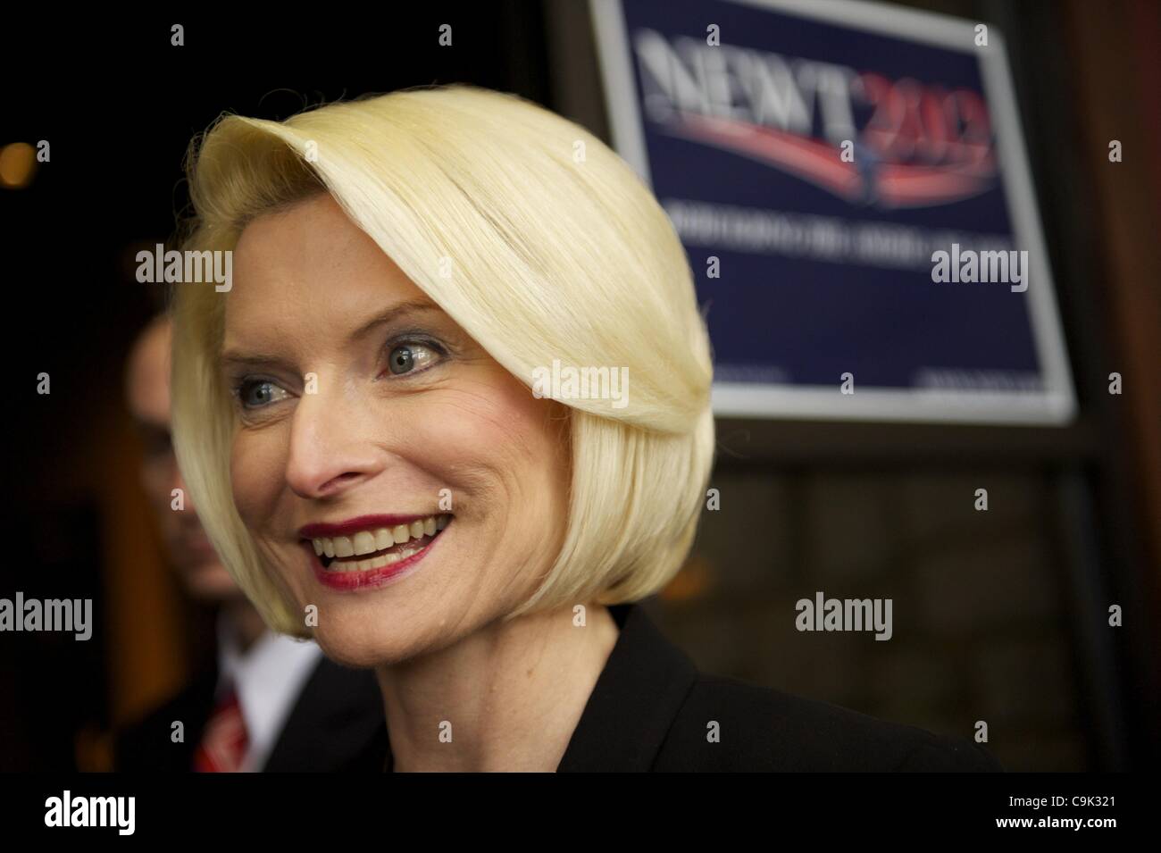 Jan. 16, 2012 - Myrtle Beach, SC, USA - CALLISTA GINGRICH, wife of Republican Presidential candidate NEWT GINGRICH, greets supporters during a town hall meeting at Rioz Brazilian Steakhouse.  A presidential debate will be held tonight while the primary is on 21 January. (Credit Image: © Mark Makela/ Stock Photo