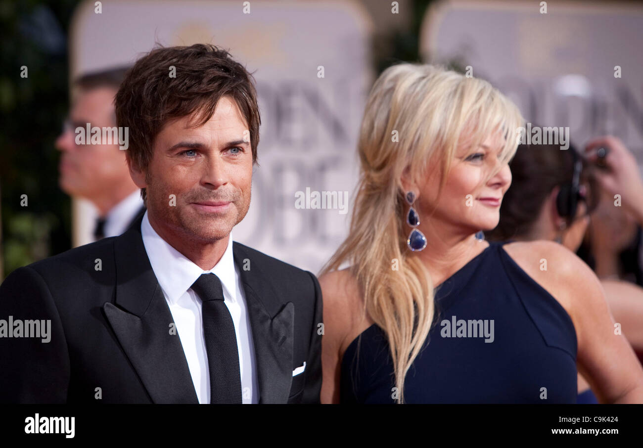 Rob Lowe and Sheryl Berkoff arrive to the 69th Annual Golden Globe Awards at the Beverly Hilton Hotel in Beverly Hills, California on Sunday, January 15, 2012. Stock Photo