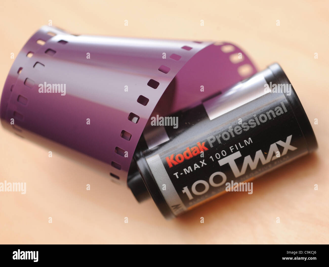 Eastman Kodak which has filed for chapter 11 bankruptcy protection. Pictured a roll of black and white Tmax film. Stock Photo