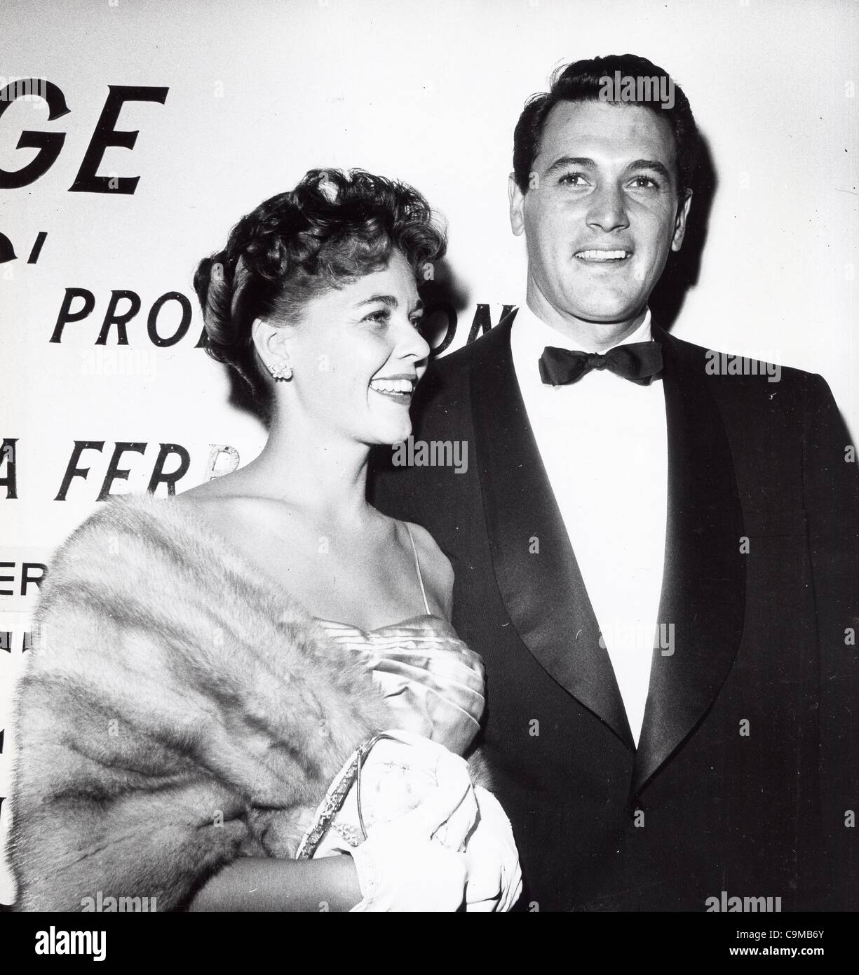 ROCK HUDSON with wife at Giant premeire.Supplied by   Photos, inc.(Credit Image: Â© Globe Photos/ZUMAPRESS.com) Stock Photo