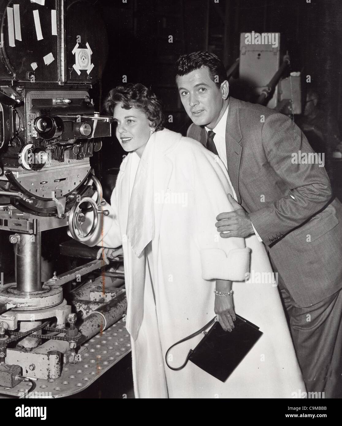 ROCK HUDSON with Phyllis Gates at Universal International.(Credit Image
