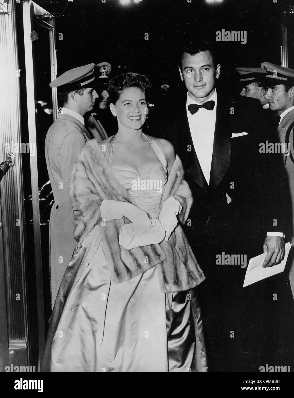 ROCK HUDSON with his wife.Giant premeire.(Credit Image: Â© Globe Photos/ZUMAPRESS.com) Stock Photo