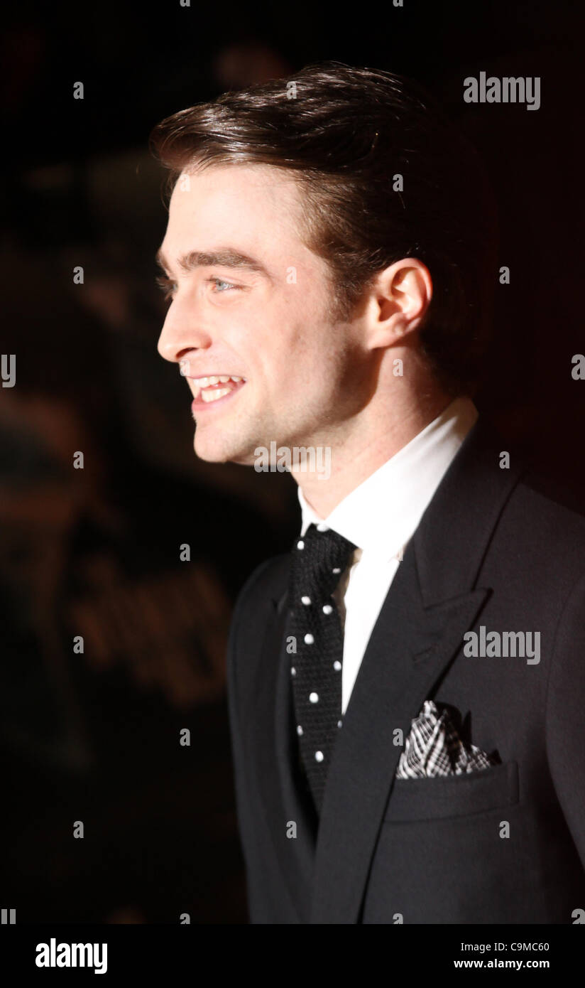 London, UK, 24/01/2012 Daniel Radcliffe attends UK premiere of Hammer Horror adaptation of Susan Hill's spooky novel. Directed b Stock Photo