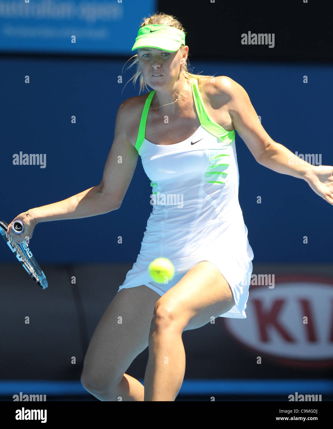 Maria Sharapova playing Ekaterina Makarova at the Australian Open