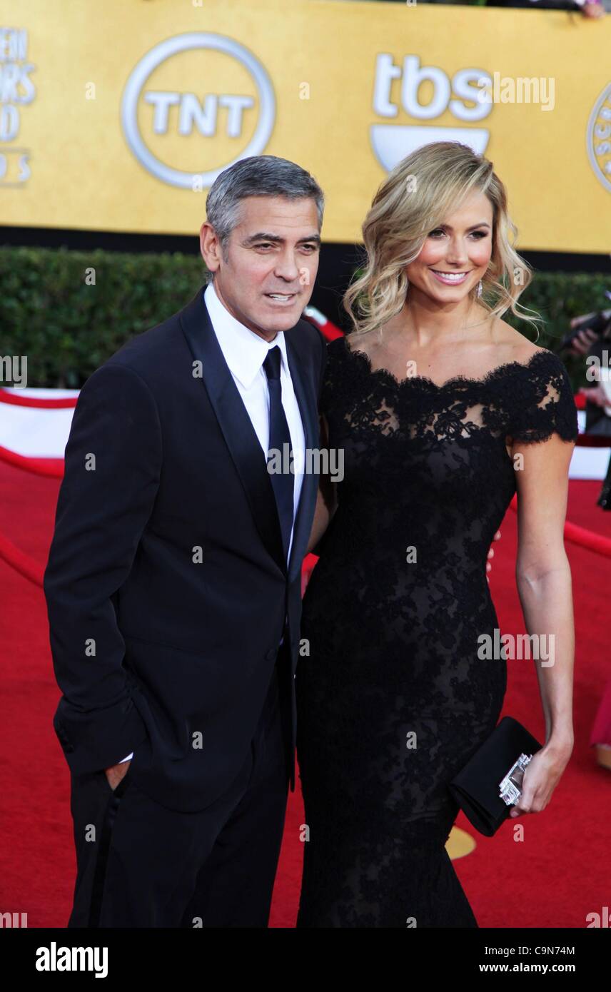 George Clooney,Stacy Keibler at arrivals for 18th Annual Screen Actors Guild SAG Awards - ARRIVALS, Shrine Auditorium, Los Angeles, CA January 29, 2012. Photo By: Jef Hernandez/Everett Collection Stock Photo